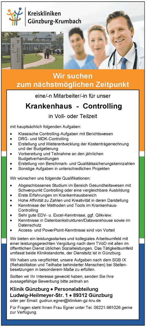Mitarbeiter im Controlling (m/w/d) – Katholisches Krankenhaus .
